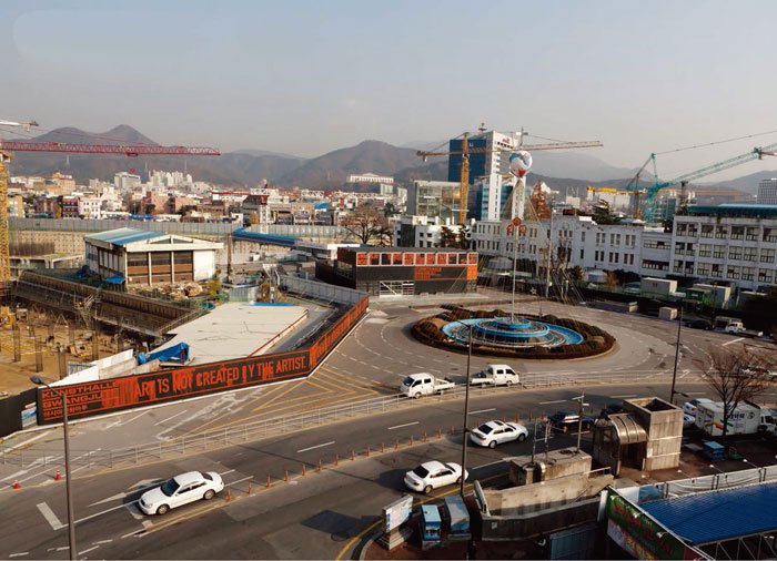 Gwanju 集装箱艺术馆所处的周围环境