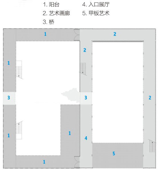 Gwanju 集装箱艺术馆二层平面图