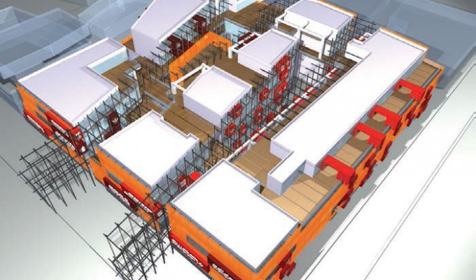 三里屯集装箱建筑立体模型