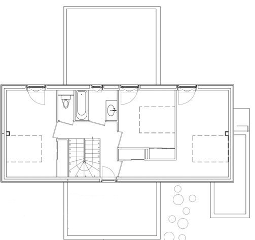 “十字箱”集装箱住宅二层平面图