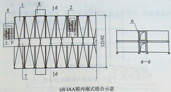 IAA箱外廊式组合示意,集装箱组合房屋