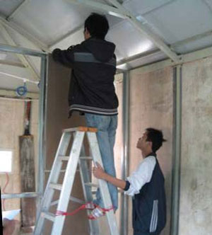 集装箱式活动住宅照明线路安装