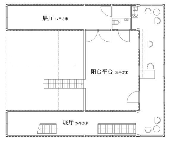 GAD 当代艺术馆二层平面图,集装箱房屋,集装箱活动房,住人集装箱,集装箱住宅,集装箱建筑