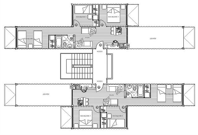 Proyecto 集装箱住宅平面设计图,集装箱房屋,集装箱活动房,住人集装箱,集装箱建筑