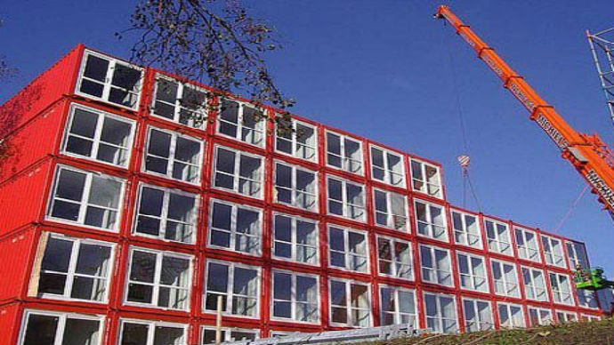 荷兰阿姆斯特丹的 Keetwonen 宿舍,集装箱房屋,集装箱建筑,集装箱住宅,集装箱活动房,住人集装箱