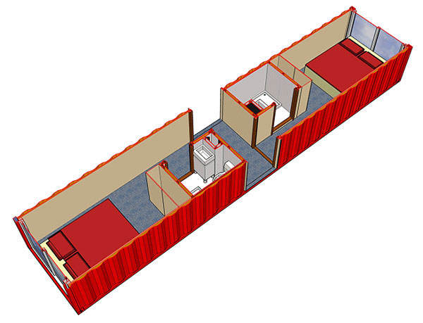 Tempohousing 对单个集装箱的其他利用方式,集装箱房屋,集装箱建筑,集装箱住宅,集装箱活动房,住人集装箱