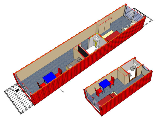 Tempohousing 的20尺柜与40尺柜房间模型,集装箱房屋,集装箱建筑,集装箱住宅,集装箱活动房,住人集装箱