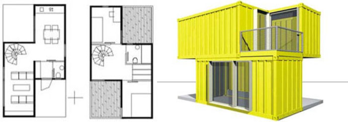 由 Conhouse 公司研发的小型集装箱建筑,集装箱房屋,集装箱建筑,集装箱住宅,集装箱活动房,住人集装箱