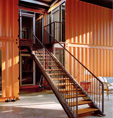 12 Container Home 中的楼梯,集装箱房屋,集装箱建筑,集装箱住宅,集装箱活动房,住人集装箱