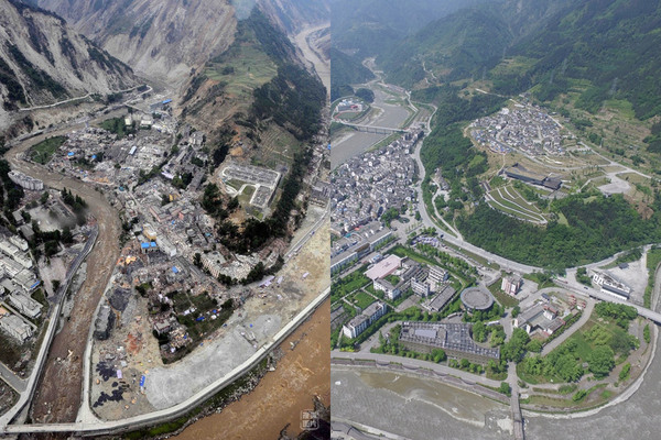 地震后的汶川映秀镇