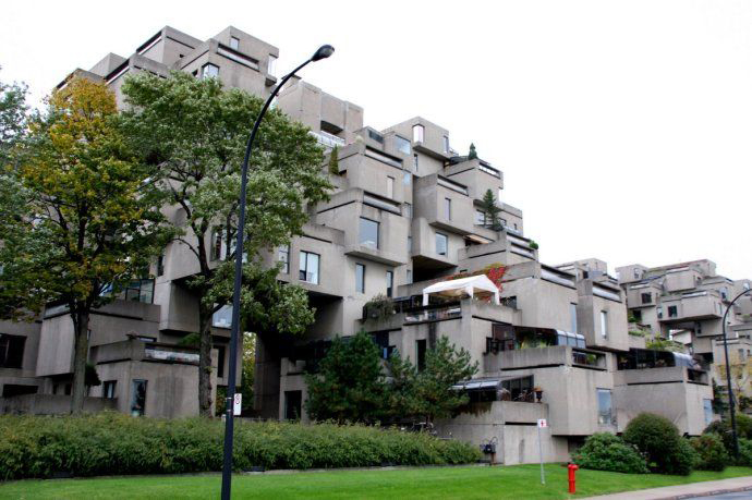 蒙特利尔住宅67外观,模块化建筑