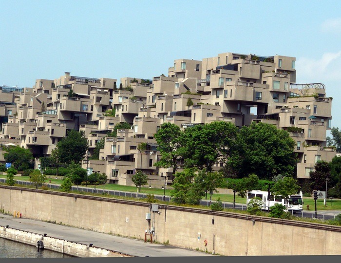 蒙特利尔住宅67外观,模块化建筑