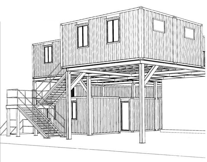 集装箱建筑设计图,集装箱房屋,集装箱住宅,集装箱活动房,住人集装箱